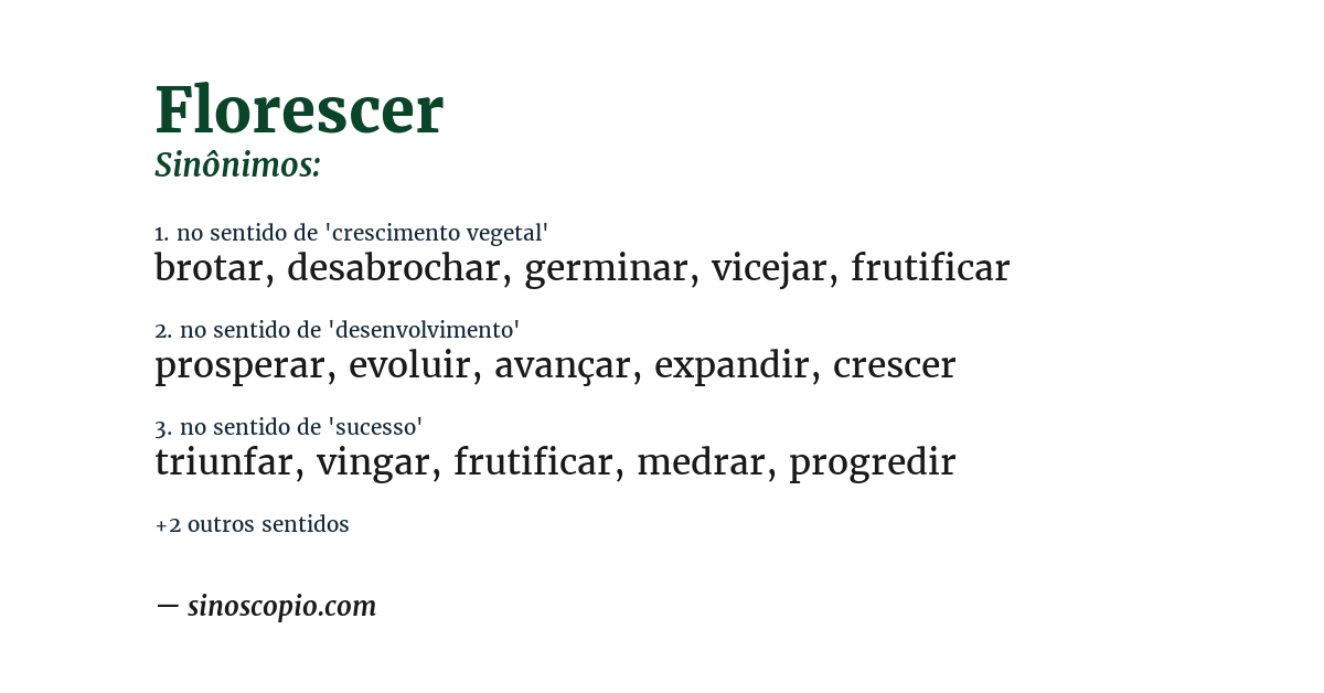 Sinônimo de florescer