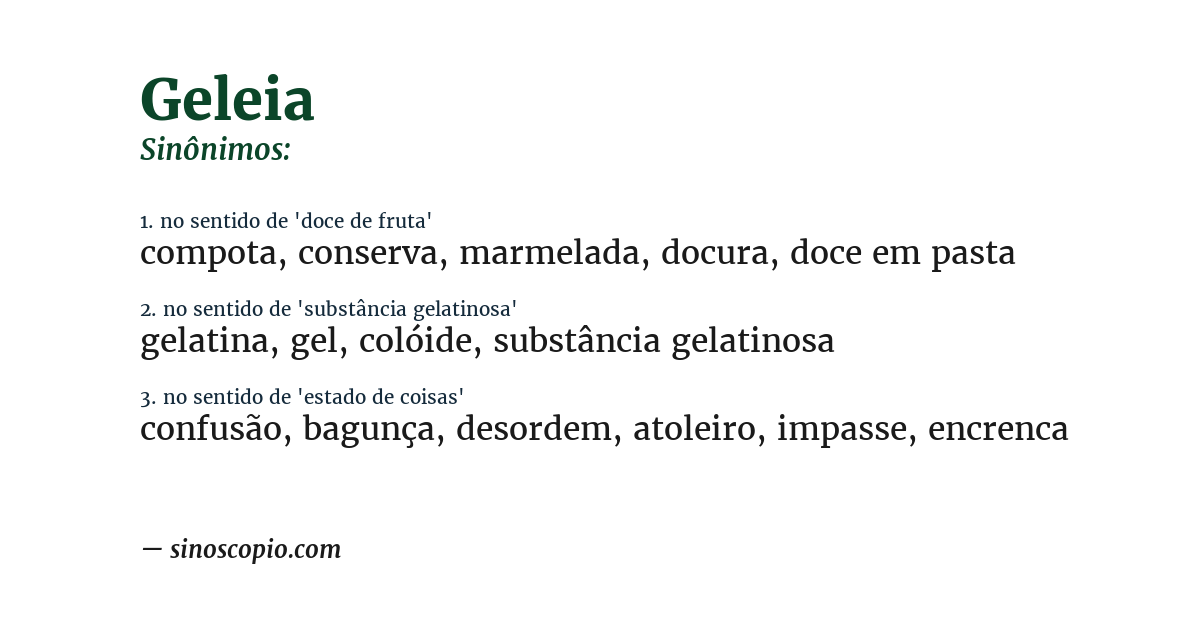 Sinônimo de geleia