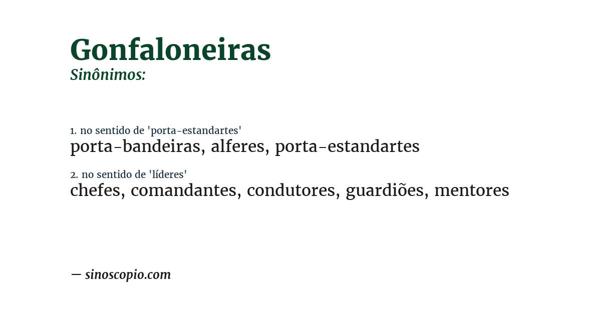 Sinônimo de gonfaloneiras