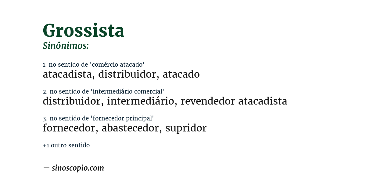 Sinônimo de grossista