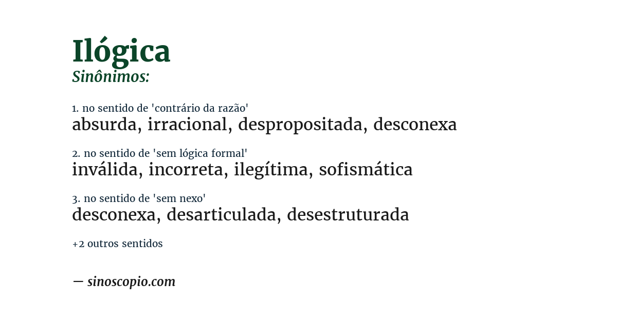 Sinônimo de ilógica
