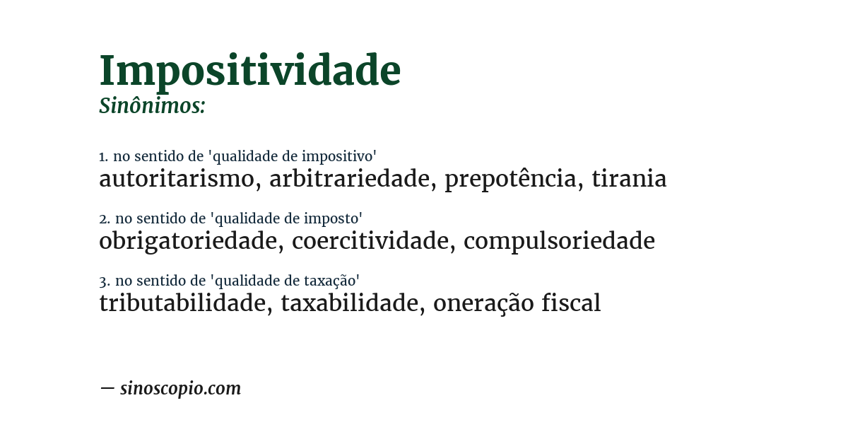 Sinônimo de impositividade