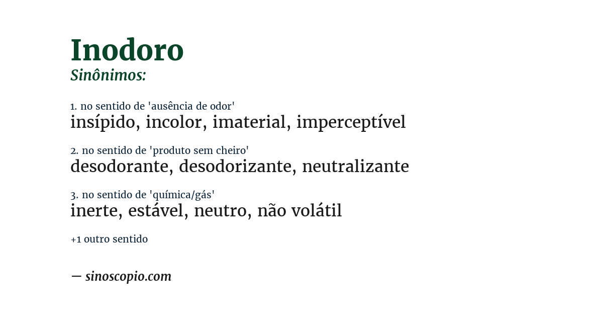 Sinônimo de inodoro