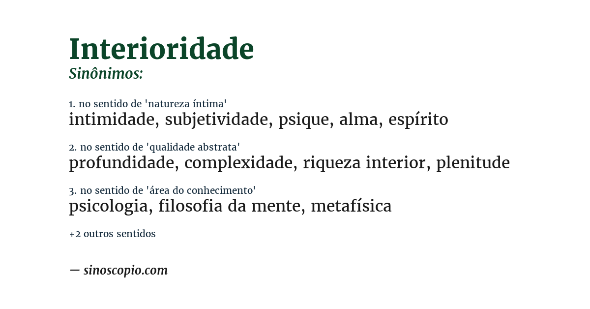 Sinônimo de interioridade