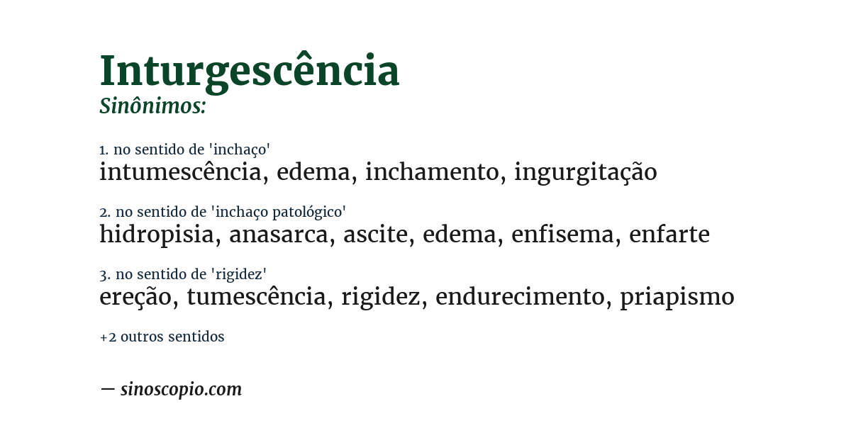 Sinônimo de inturgescência