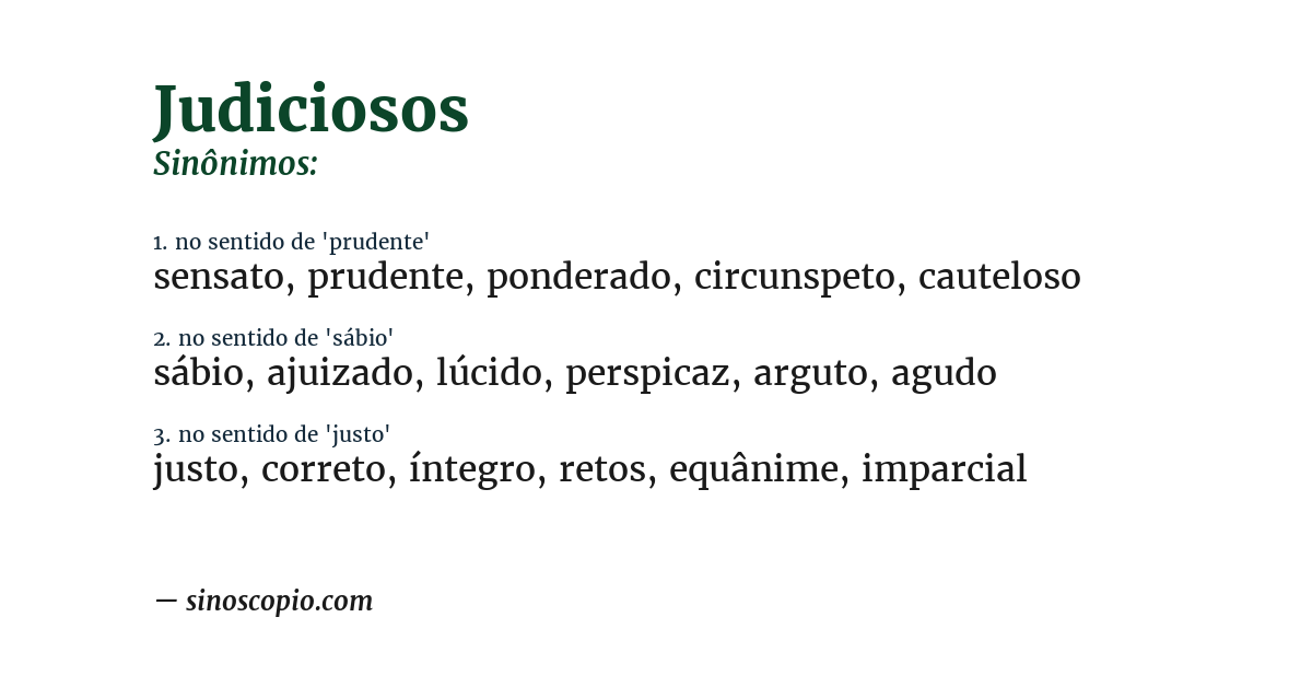 Sinônimo de judiciosos
