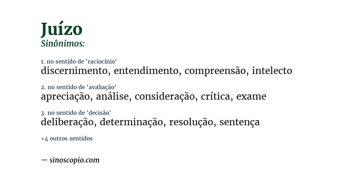 Sinônimo de juízo