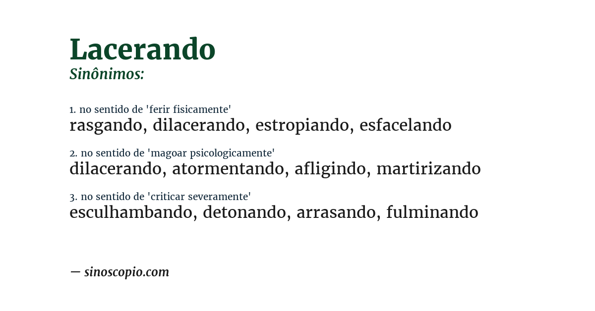 Sinônimo de lacerando