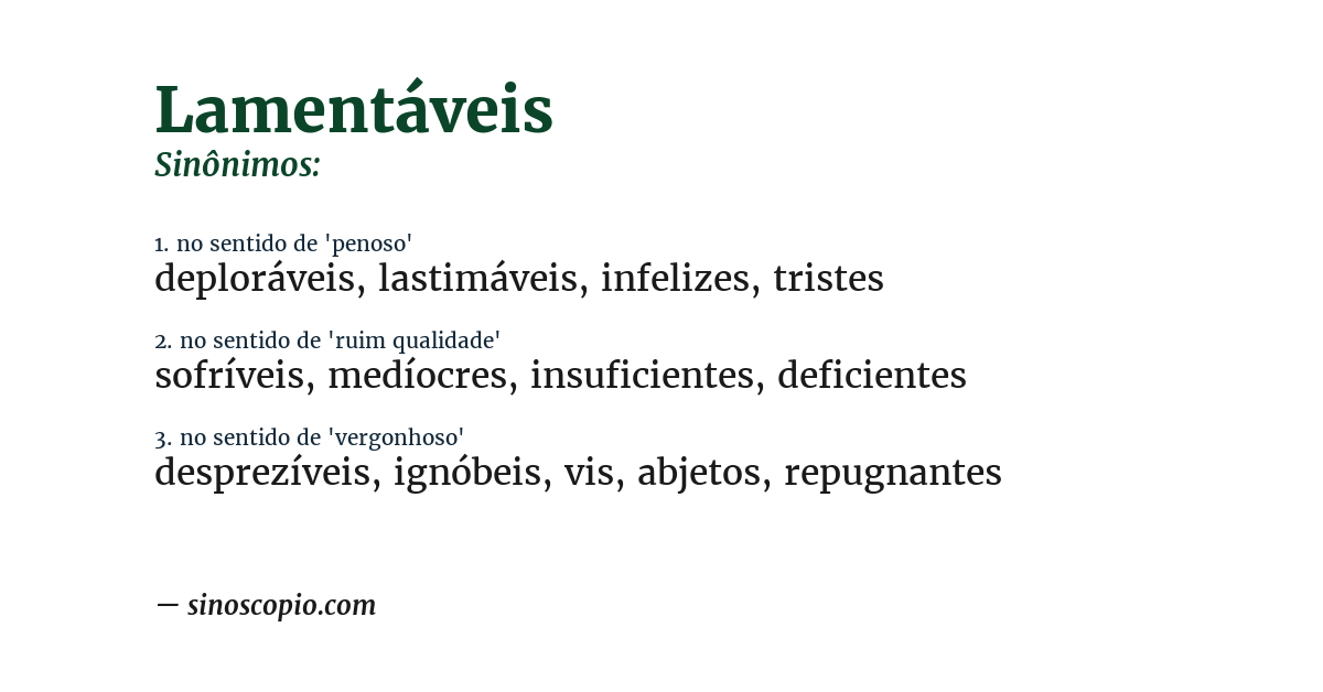 Sinônimo de lamentáveis