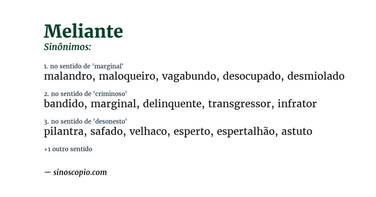 Sinônimo de meliante