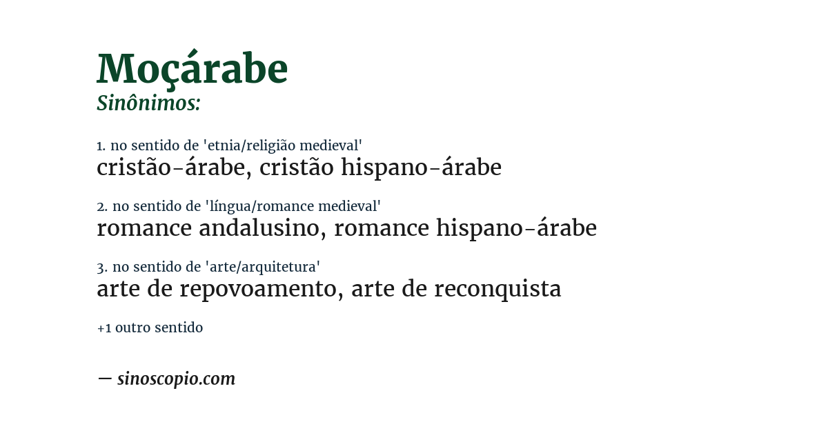 Sinônimo de moçárabe