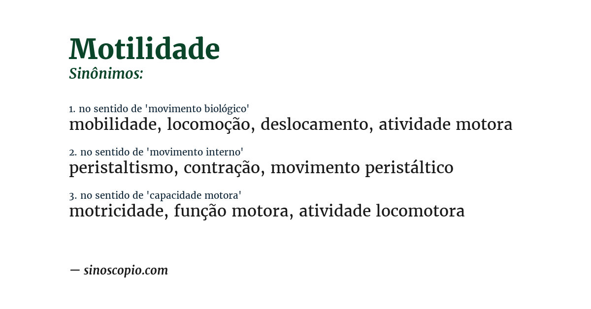 Sinônimo de motilidade