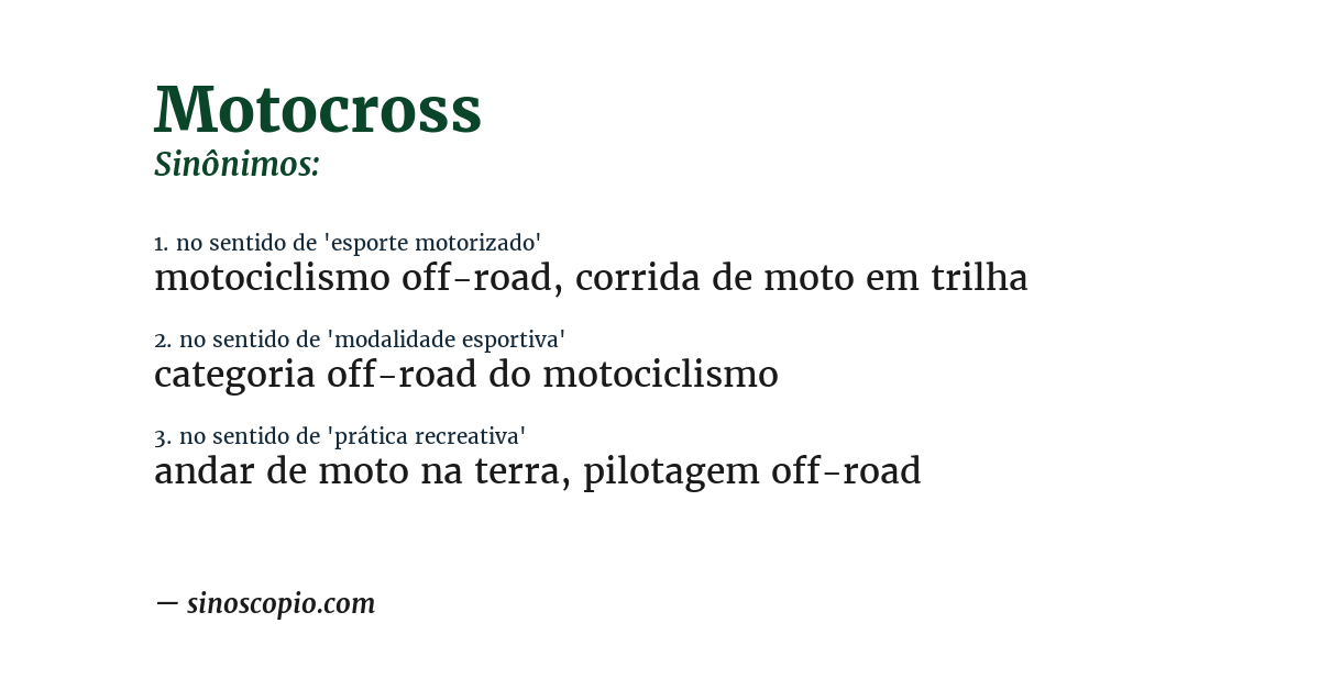 Sinônimo de motocross