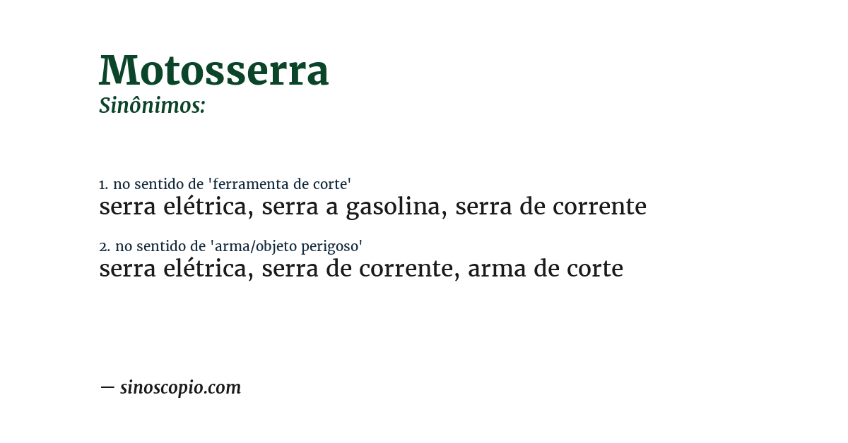 Sinônimo de motosserra