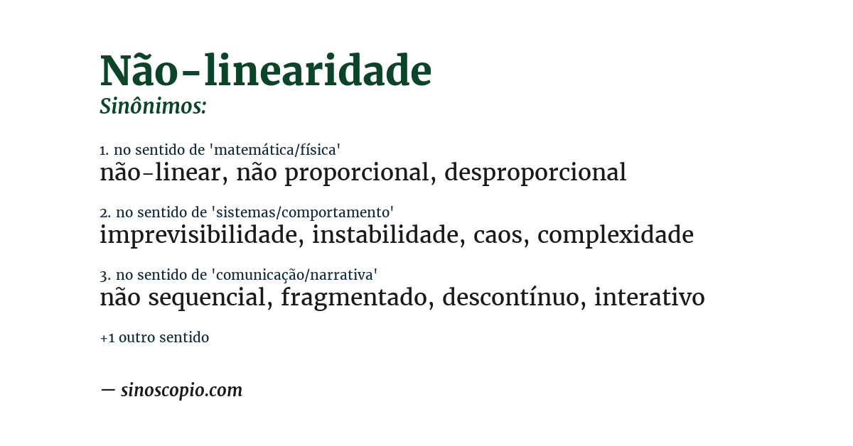 Sinônimo de não-linearidade