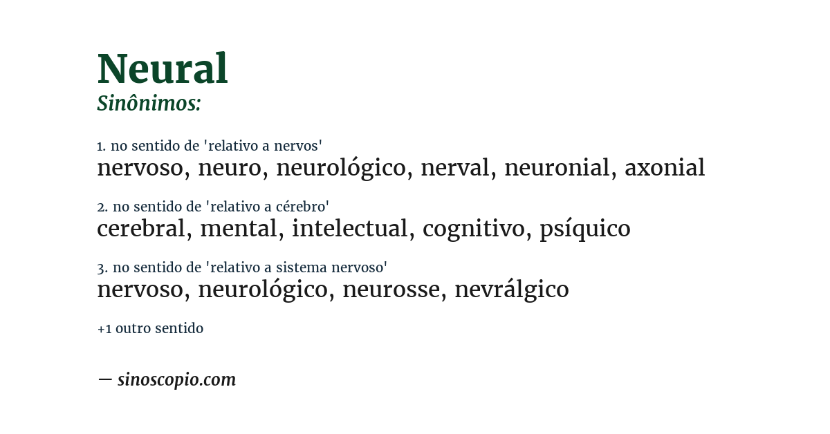 Sinônimo de neural