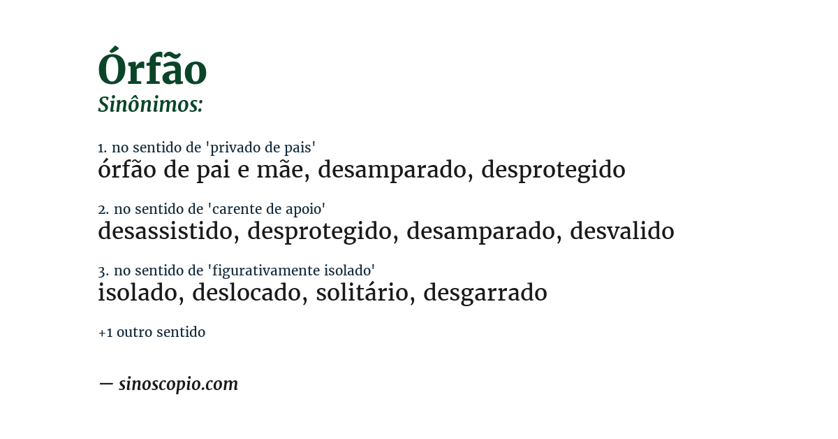 Sinônimo de órfão