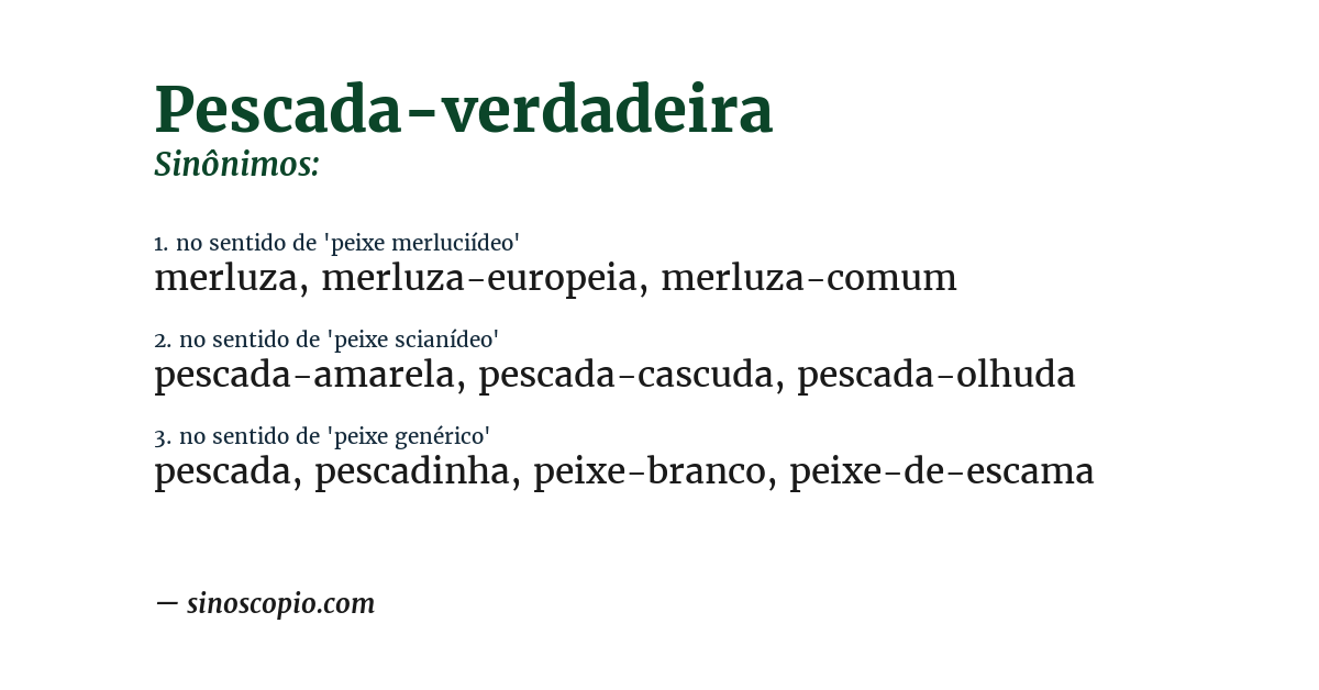Sinônimo de pescada-verdadeira