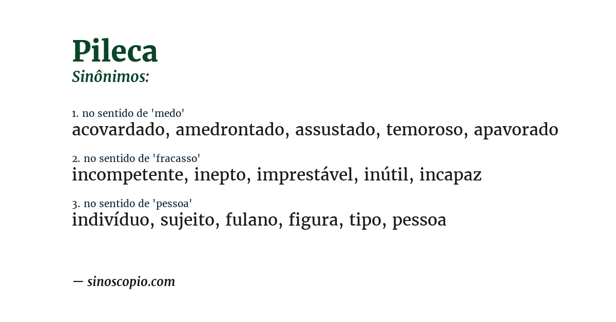 Sinônimo de pileca