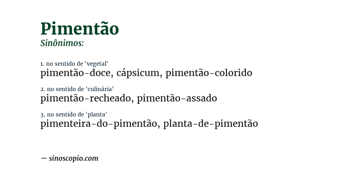 Sinônimo de pimentão