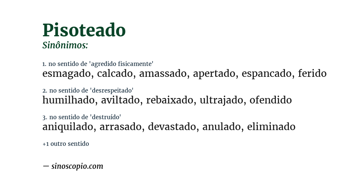 Sinônimo de pisoteado
