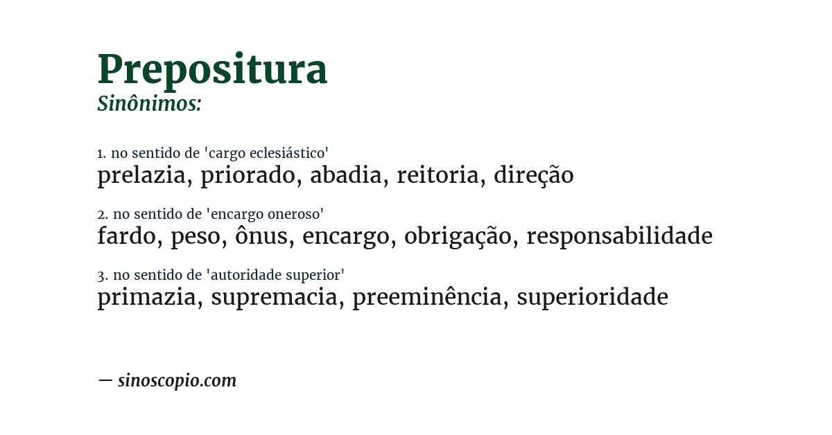 Sinônimo de prepositura