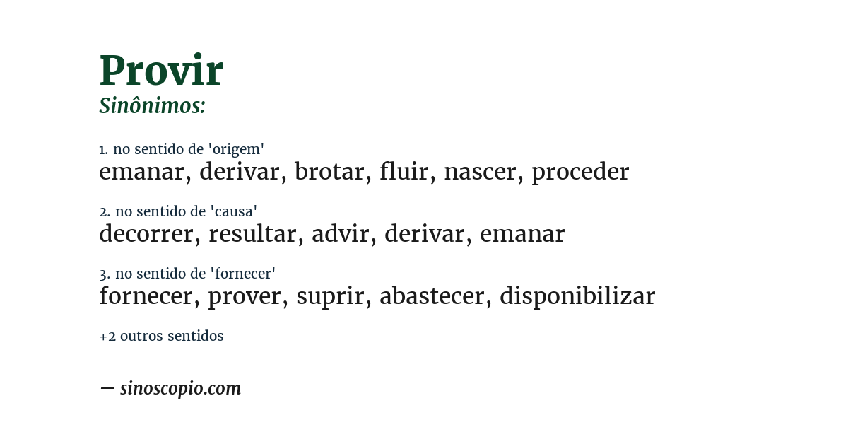 Sinônimo de provir
