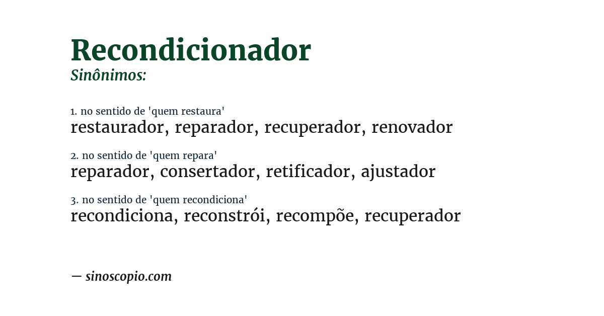 Sinônimo de recondicionador