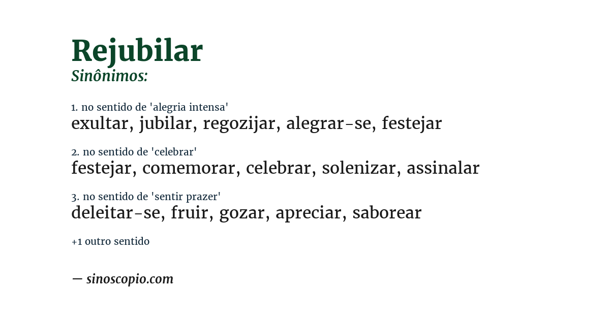 Sinônimo de rejubilar
