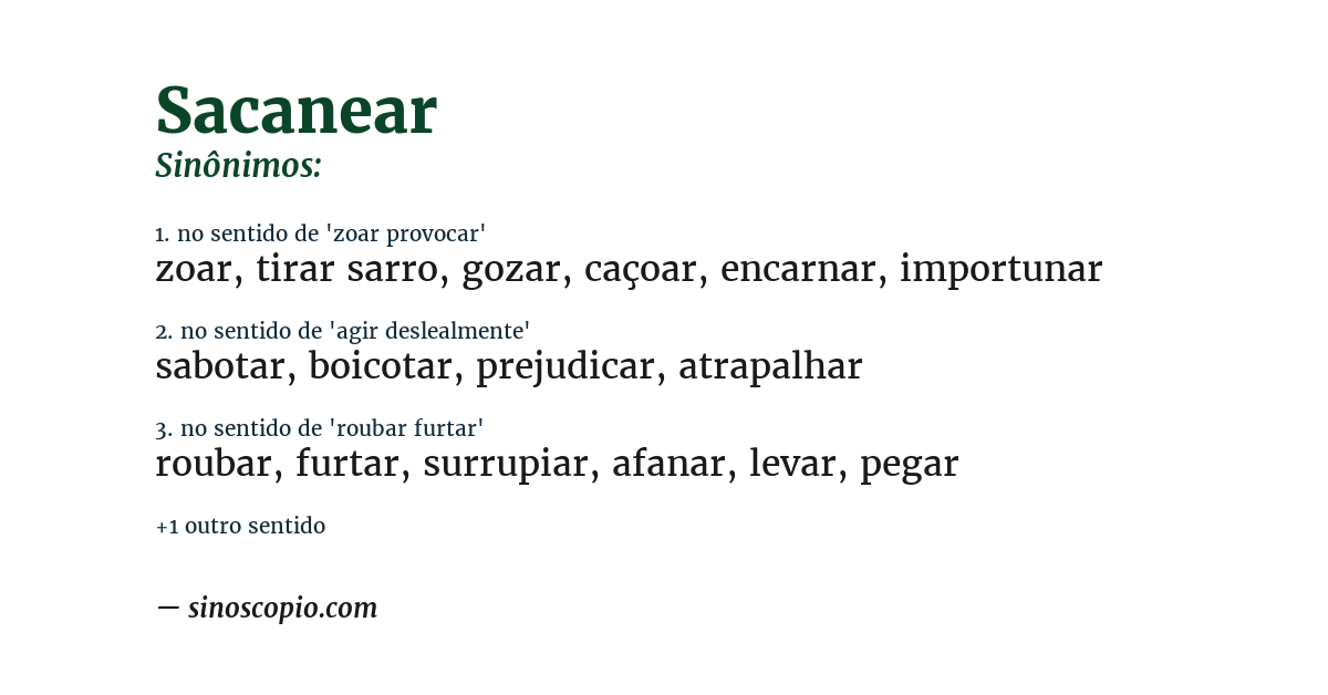 Sinônimo de sacanear