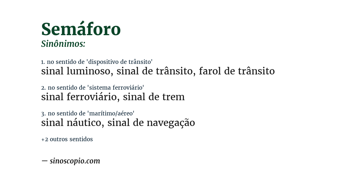 Sinônimo de semáforo