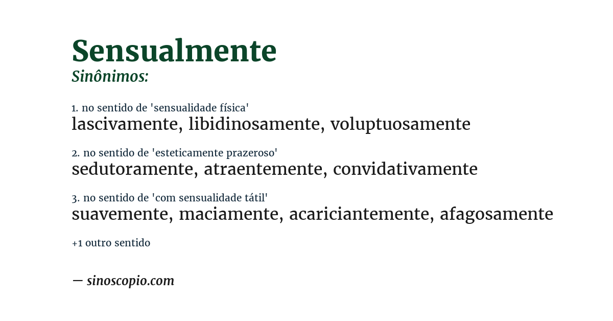 Sinônimo de sensualmente