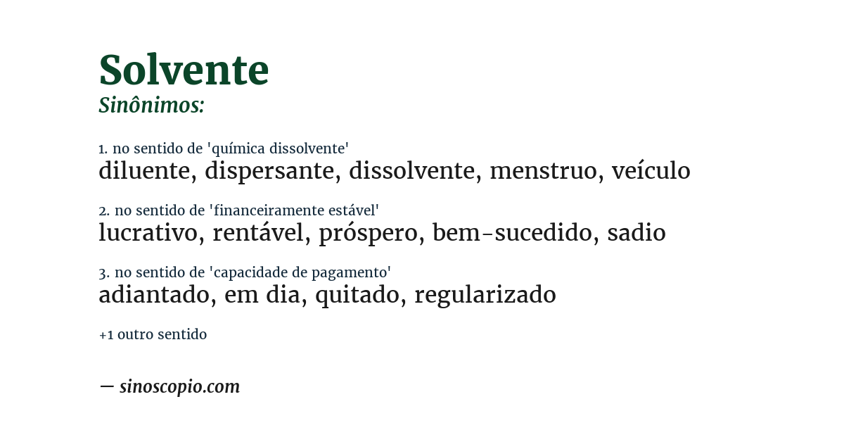 Sinônimo de solvente