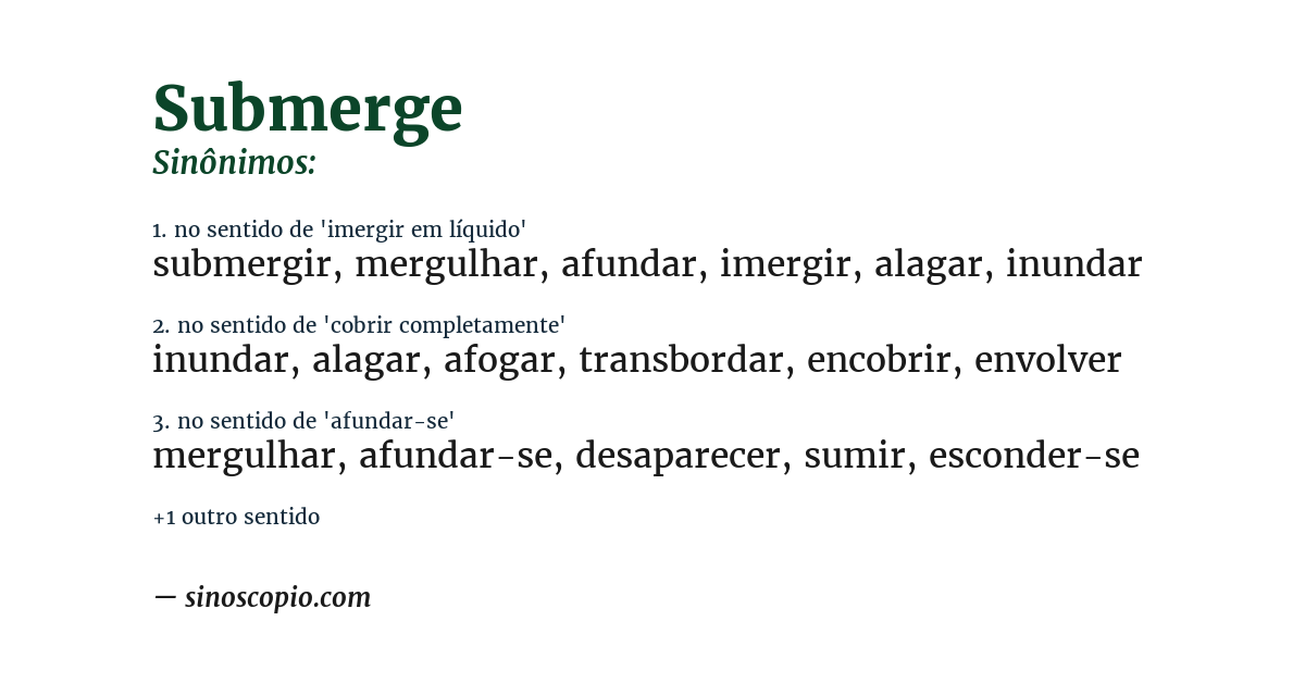 Sinônimo de submerge