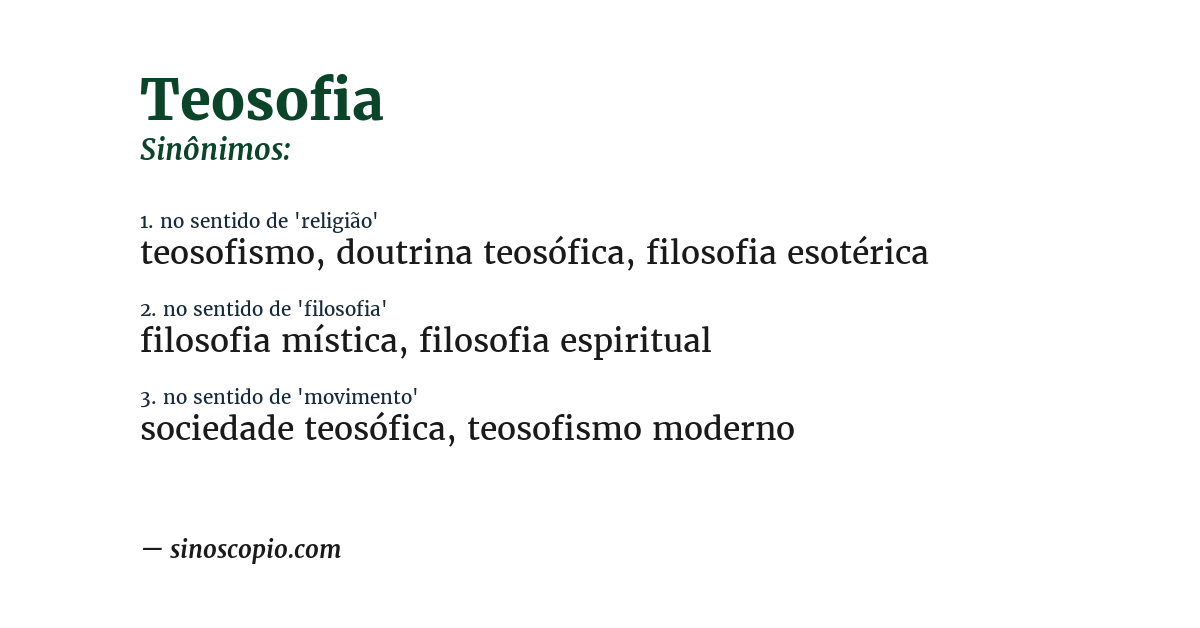 Sinônimo de teosofia