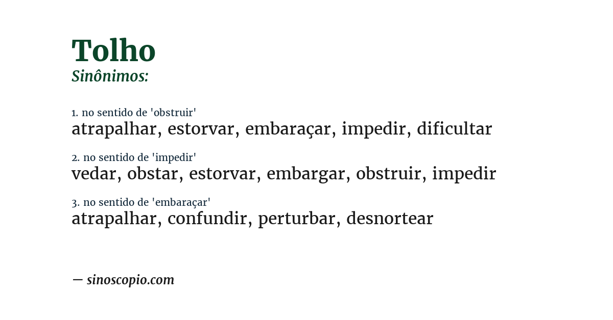 Sinônimo de tolho