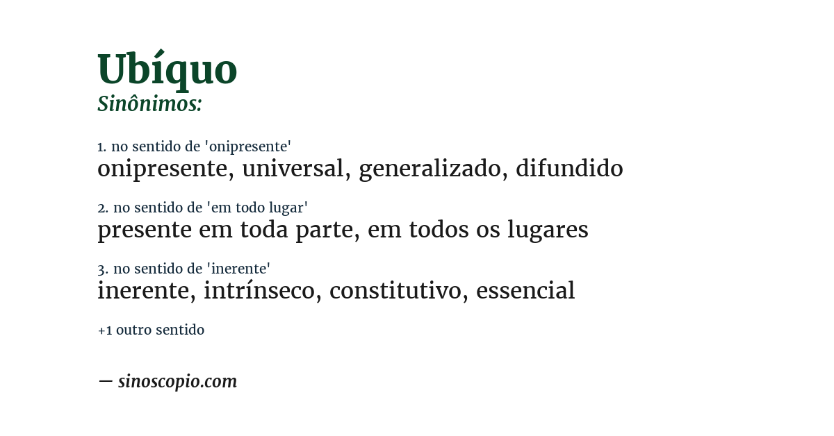 Sinônimo de ubíquo