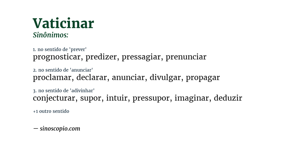 Sinônimo de vaticinar