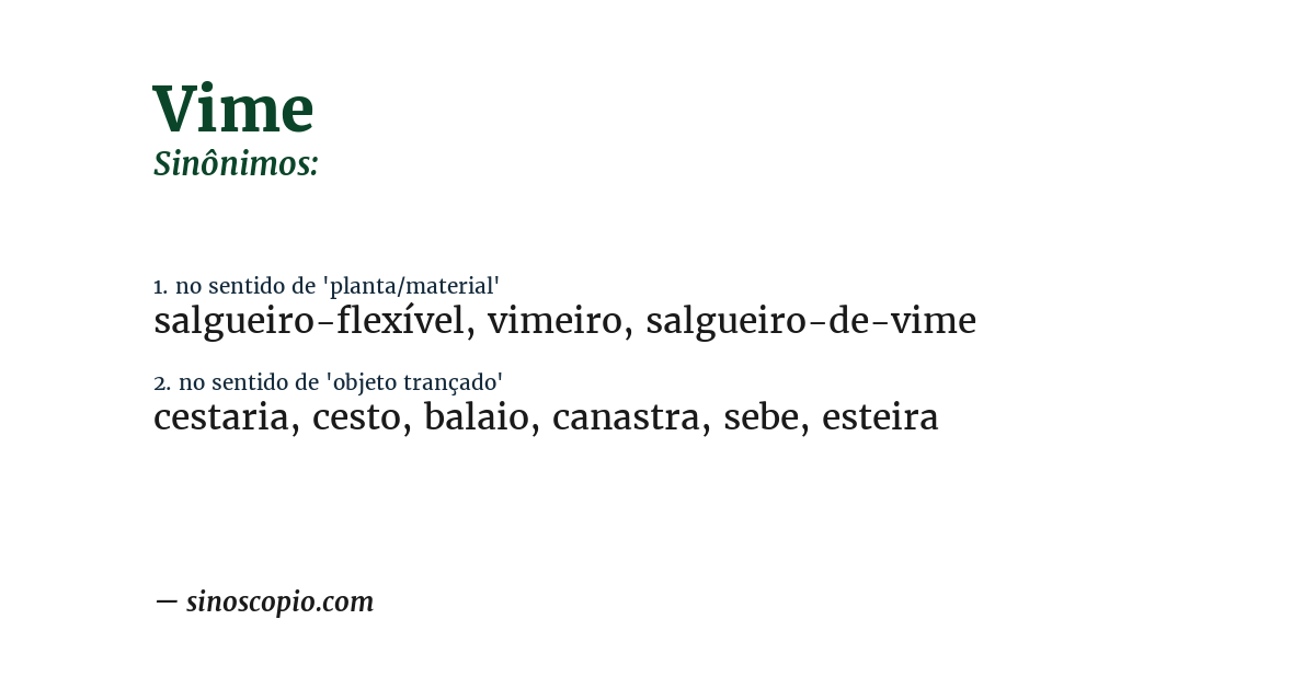 Sinônimo de vime