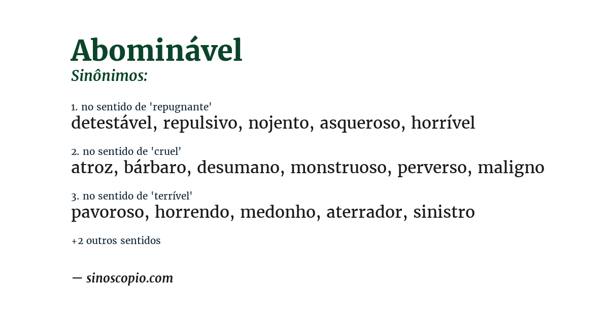 Sinônimo de abominável