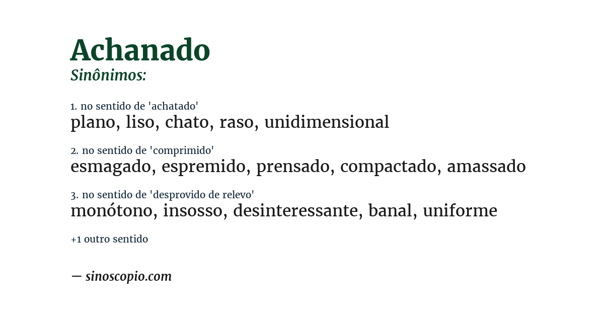Sinônimo de achanado
