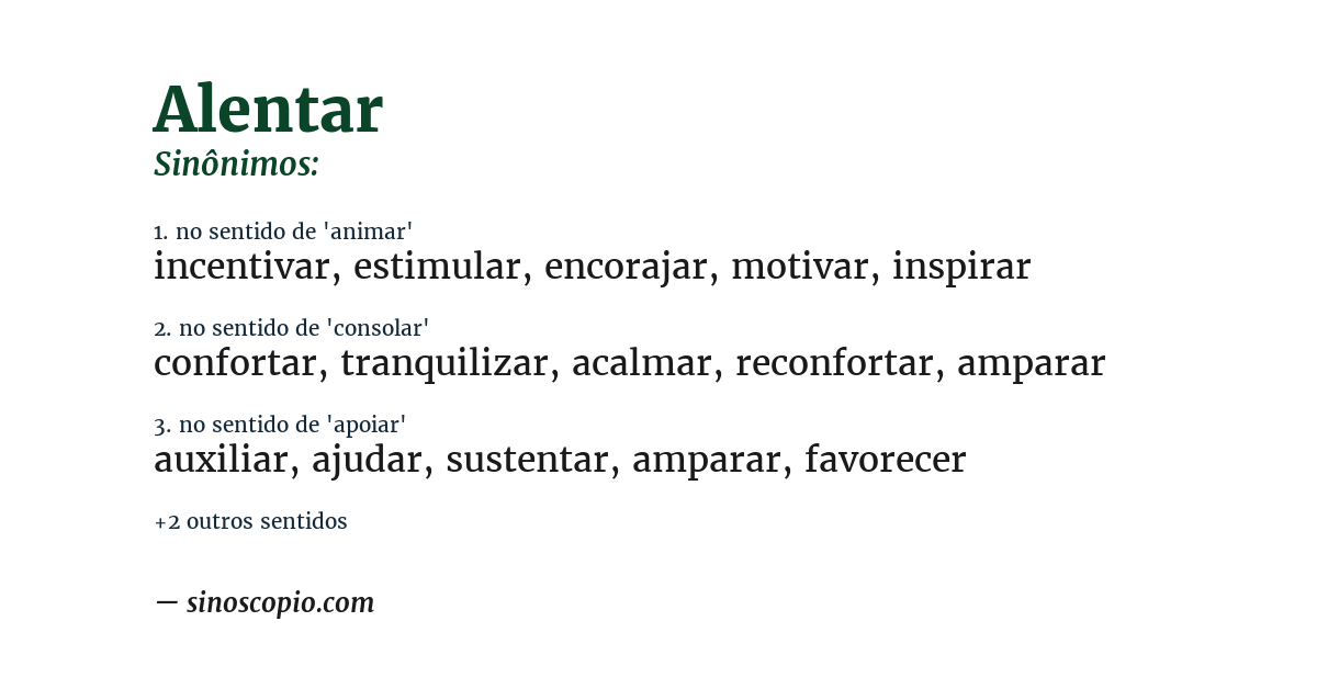 Sinônimo de alentar