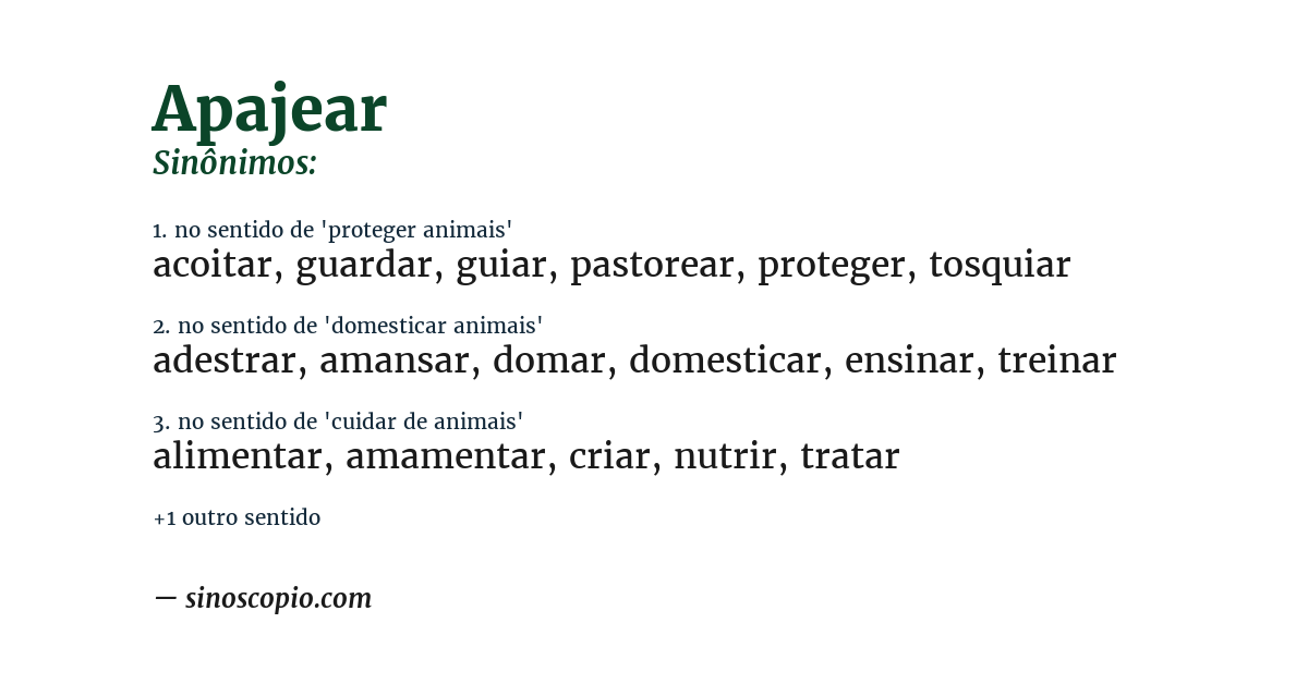 Sinônimo de apajear