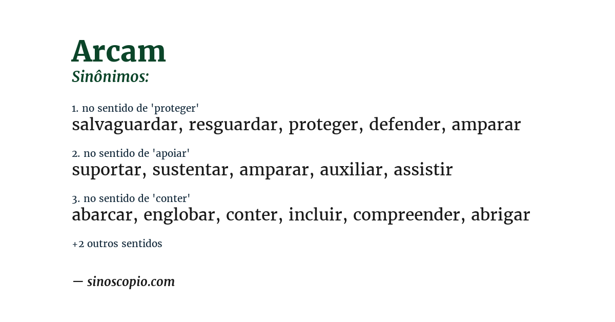 Sinônimo de arcam