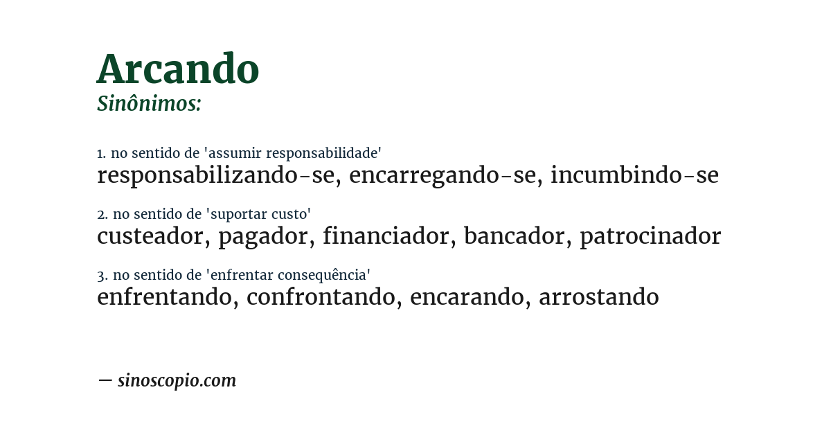 Sinônimo de arcando