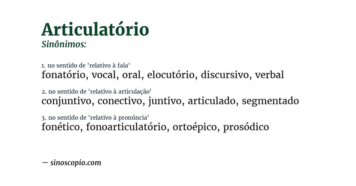 Sinônimo de articulatório