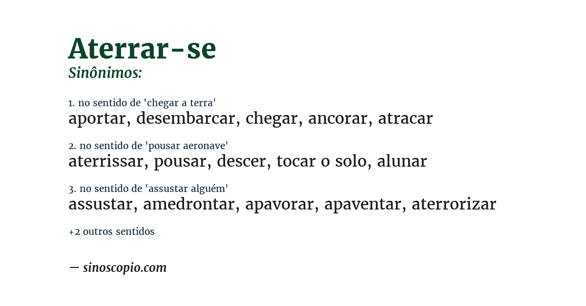 Sinônimo de aterrar-se