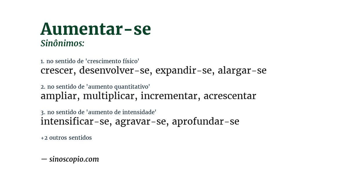 Sinônimo de aumentar-se