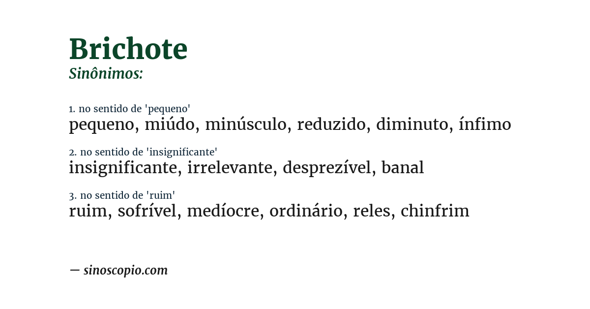 Sinônimo de brichote