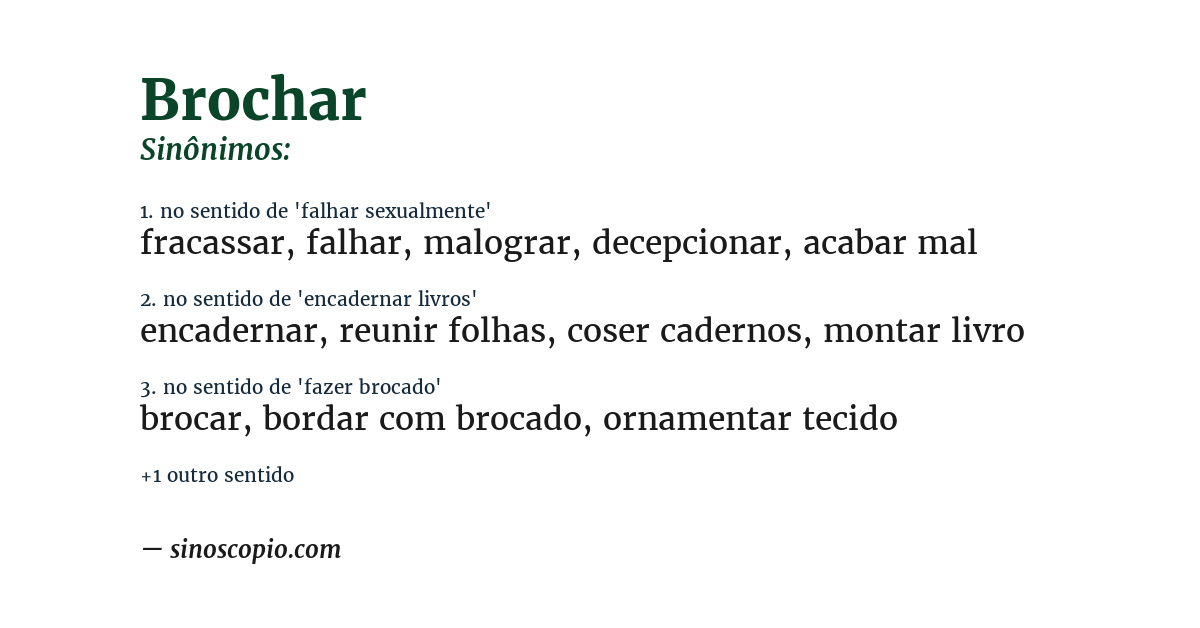 Sinônimo de brochar